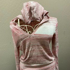 Pink and white Ombre long sleeve with hood